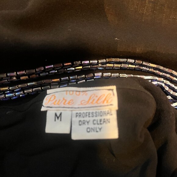 100% Silk Beaded SzM Fabrica Black Evening/Formal Party/Wedding/Prom/Party Dress - Picture 15 of 15